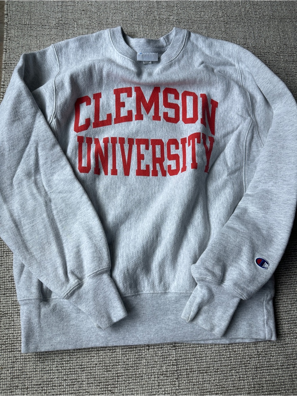 Champion Men's reverse weave Clemson University Crewneck Sweatshirt